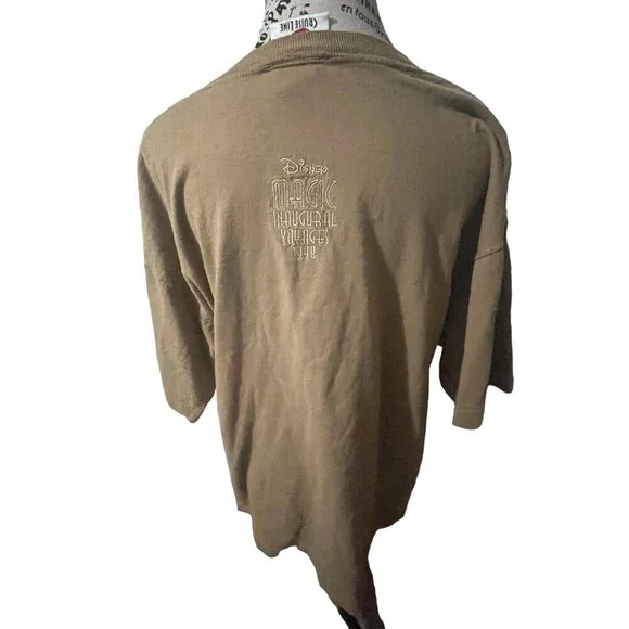 Vintage Disney 1998 Cruise Line Voyages Mickey T Shirt Men's Tan Size Large - Picture 6 of 16